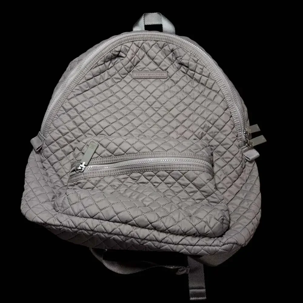 Tommy Hilfiger Quilted Nylon Gray Backpack